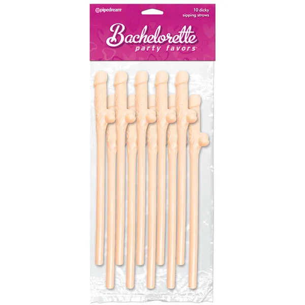 Bachelorette Party Favors Dicky Sipping Straws Pipedream Vibrators