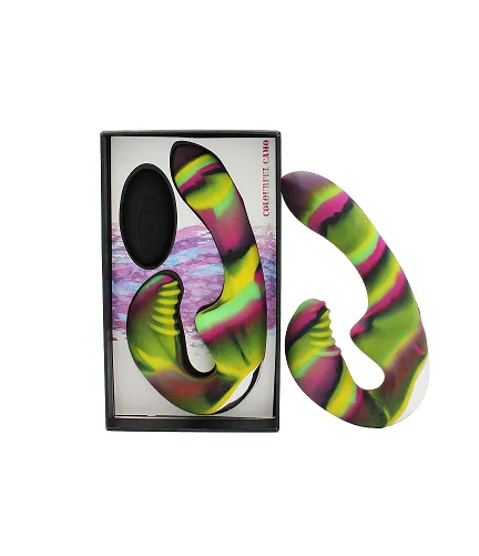 Colourful Camo Female Sex Toys | Tandem Strapless Strap-On Vibrator Lesbian Double Ended Pegging Dildo Sex Toy