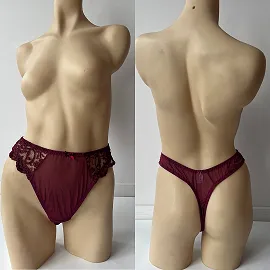 Female Sex Toys AAPD Burgundy Lace GString Medium 20pc Bag