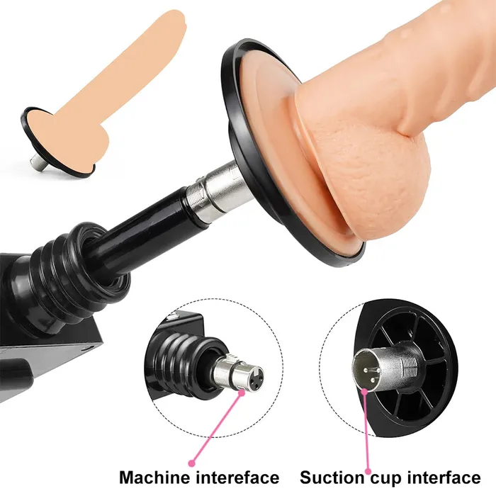 Female Sex Toys | BeBuZZed Thrusting 8-Piece Sex Machine Suction & 3XLR Telescopic Dildo Vibrator Sex Toy