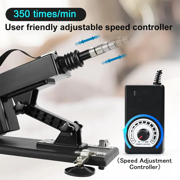 Female Sex Toys | BeBuZZed Thrusting 8-Piece Sex Machine Suction & 3XLR Telescopic Dildo Vibrator Sex Toy