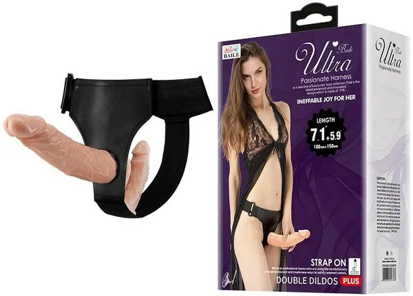 Female Sex Toys | Pretty Love Ultra Passionate Double Dildo Strap On Harness Lesbian Couples Sex Toy
