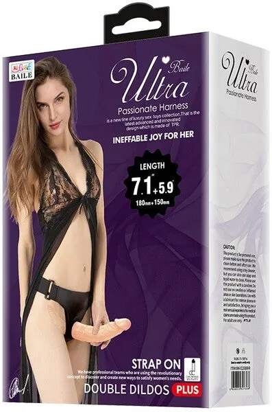 Female Sex Toys | Pretty Love Ultra Passionate Double Dildo Strap On Harness Lesbian Couples Sex Toy