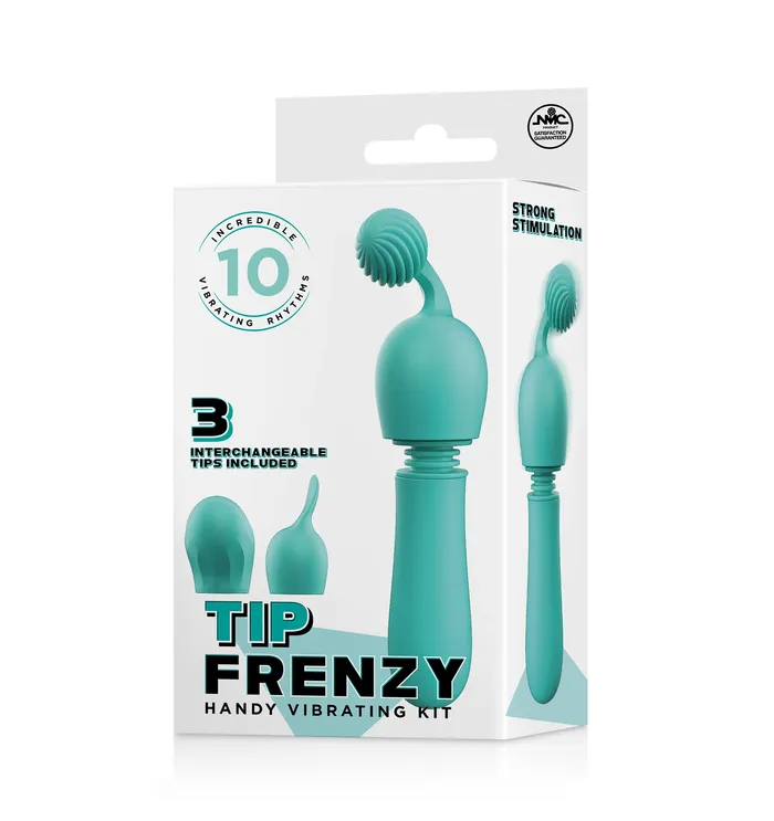Female Sex Toys TIP FRENZY SILICONE VIBE WITH 3 INTERCHANGEABLE TIPS GREEN Excellent Power Female Sex Toys TIP FRENZY SILICONE VIBE WITH 3 INTERCHANGEABLE TIPS GREEN Excellent Power