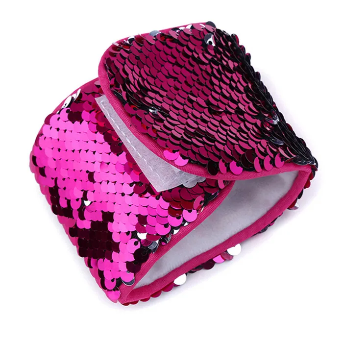 Perfectly Incorrect Vibrators Hot Pink to Silver Flip Sequin Dream Wristband Cuff