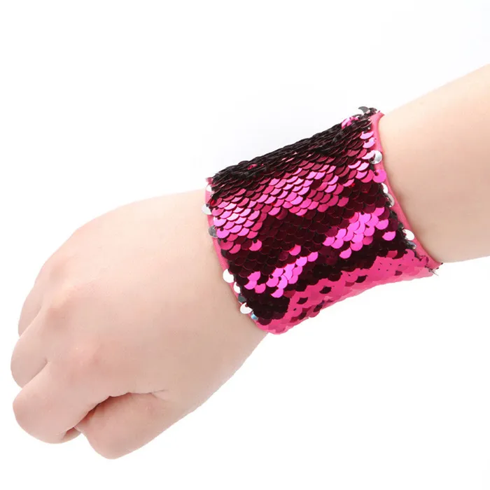 Perfectly Incorrect Vibrators | Hot Pink to Silver Flip Sequin Dream Wristband Cuff