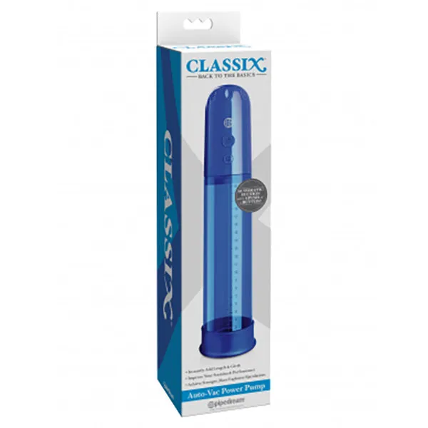 Pipedream Male Sex Toys | Classix Auto-Vac Power Pump - Blue Powered Penis Pump
