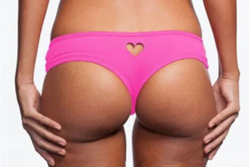 Sexy Hot Pink Bikini Bottom with a Heart Cut Perfectly Incorrect Vibrators