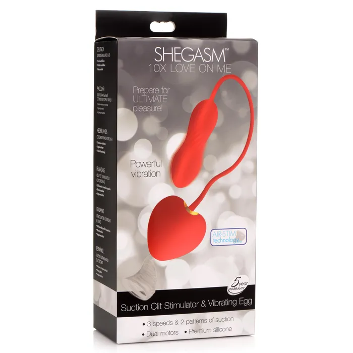 Shegasm Female Sex Toys | 10X Love on Me Suction Clit Stimulator and Vibrating Egg