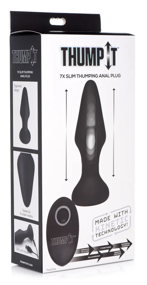 Thump It Male Sex Toys | 7X Slim Thumping Silicone Anal Plug