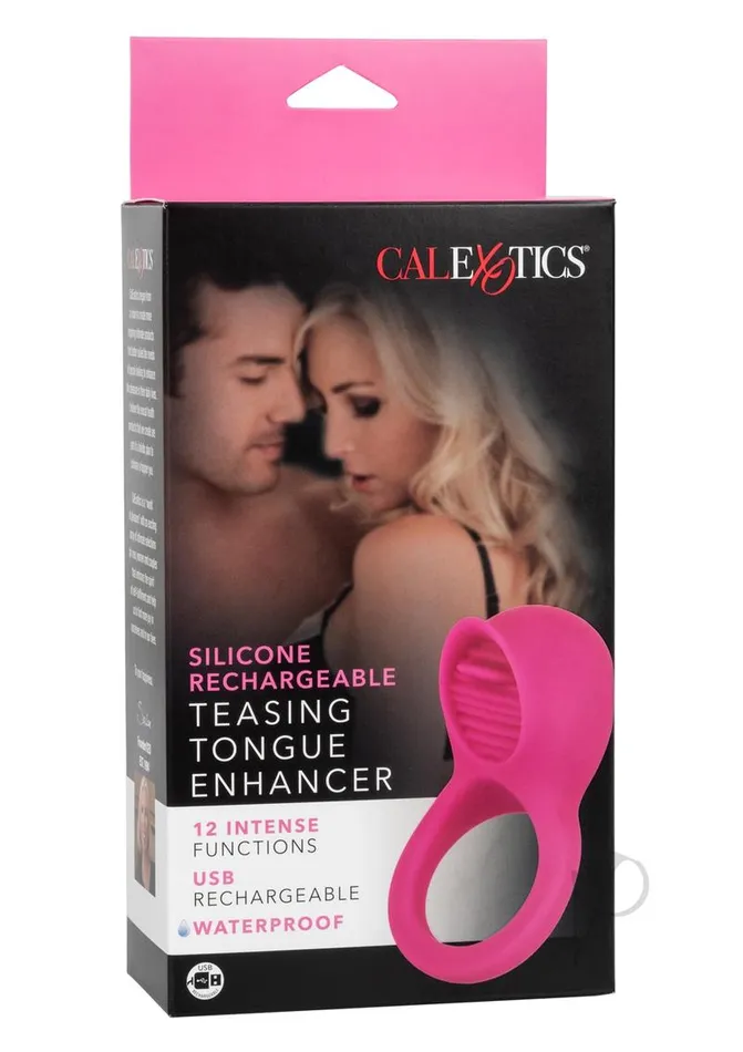 Male Sex Toys | Couple`s Enhancers Silicone Vibrating Teasing Tongue Enhancer Cock Ring