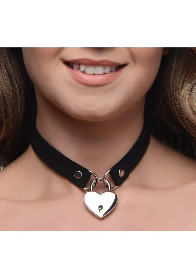 Master Series Master Series Lock-It Heart Lock and Key Choker | Dildos