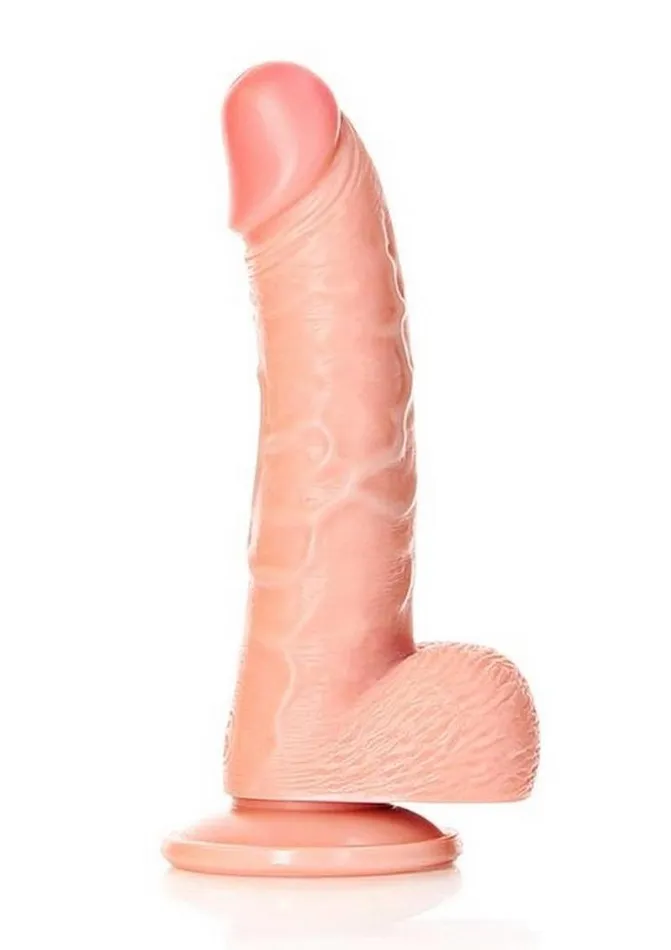 Realrock Curved Realistic Dildo with Balls and Suction Cup | Real Rock Female Sex Toys