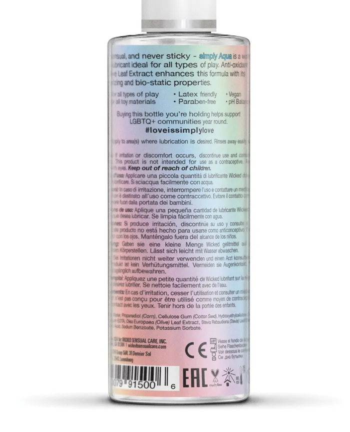 Lubricants | Wicked Sensual Care Wicked Sensual Care Aqua Special Edition Water Based Lubricant - 4 oz Lubricants | Wicked Sensual Care Wicked Sensual Care Aqua Special Edition Water Based Lubricant - 4 oz