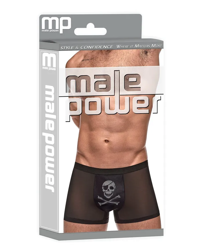 Male Power Anal | Private Screening Micro Mesh & Modal Skull Pouch Short Black XL Male Power Anal | Private Screening Micro Mesh & Modal Skull Pouch Short Black XL